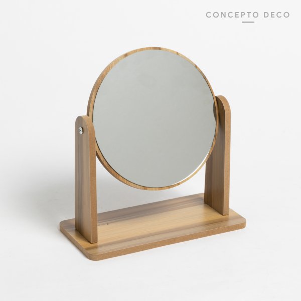 [165627] Espejo Pie Madera Redondo Grande 21,5X18,5Cm
