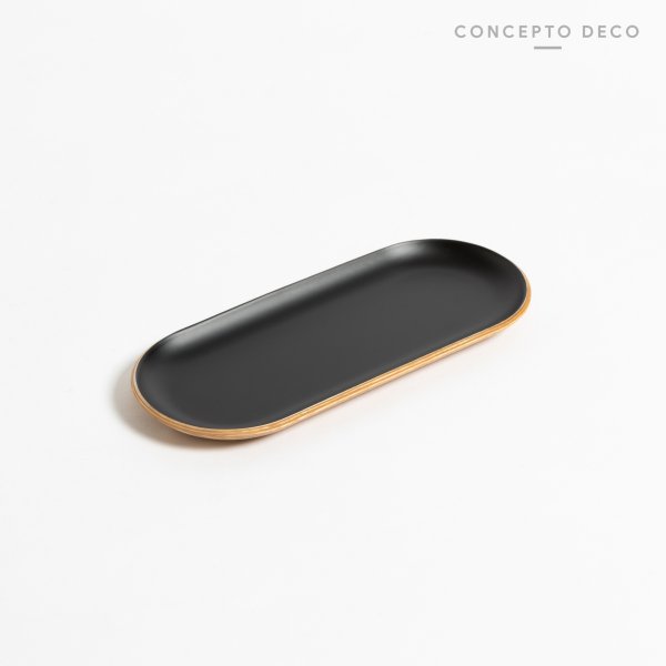 [165543] Bandeja Madera Sauce Negro 23X10Cm