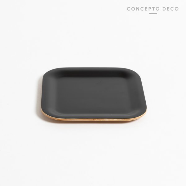 [165549] Bandeja Madera Sauce Negro 16X16Cm