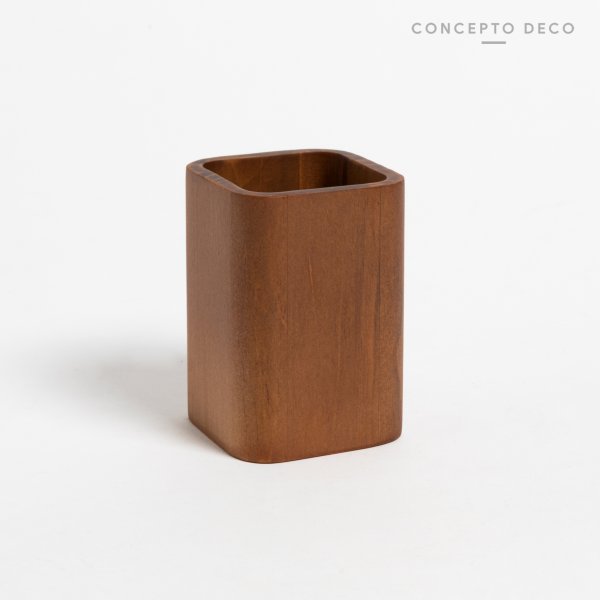 [165613] Portacepillo Madera Teca Cuadrado 9,57Cm
