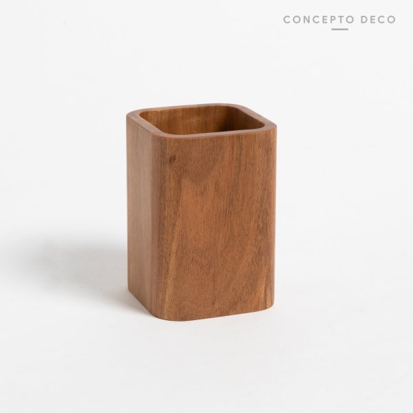 [165624] Portacepillo Madera De Mango Cuadrado 9,57Cm