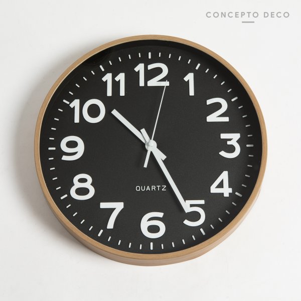 Reloj Pared Madera Negro 30Cm