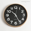 Reloj Pared Madera Negro 30Cm