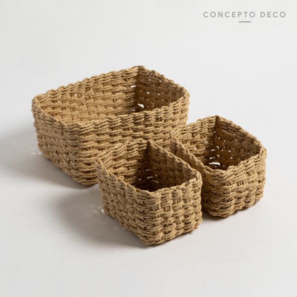 [165557] Organizador Setx3 Divisiones Tostado 26X20X13Cm