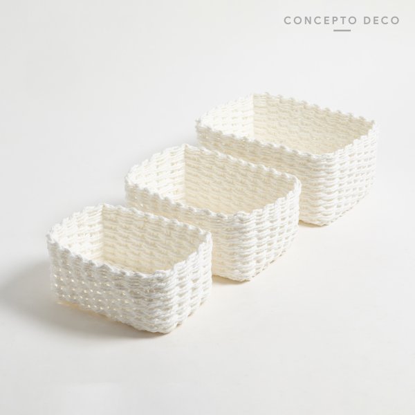[165559] Cesto Organizador Setx3 Blanco 26X20X13Cm