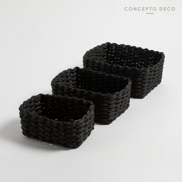[165561] Cesto Organizador Setx3 Negro 26X20X13Cm