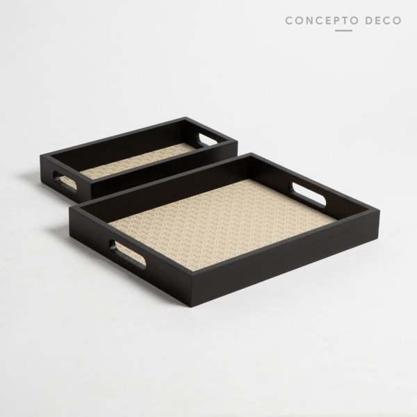 [165551] Bandeja X2 Simil Cuero G:30X24 C:24,5X12Cm