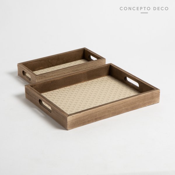 [165553] Bandeja X2 Simil Cuero G:30X24 C:24,5X12Cm