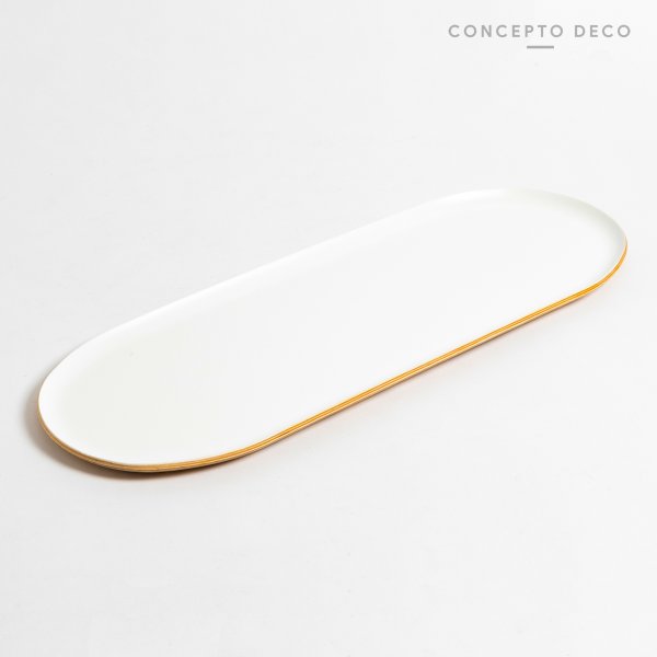 Bandeja Madera Sauce Blanco 54,5X20Cm