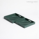 Bandeja Agra Set X2 G:30X30 C:26X26Cm Verde Oscuro
