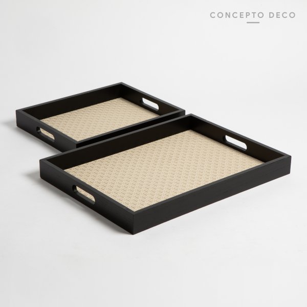 [165550] Bandeja X2 Simil Cuero G:40X30 C:30X24Cm
