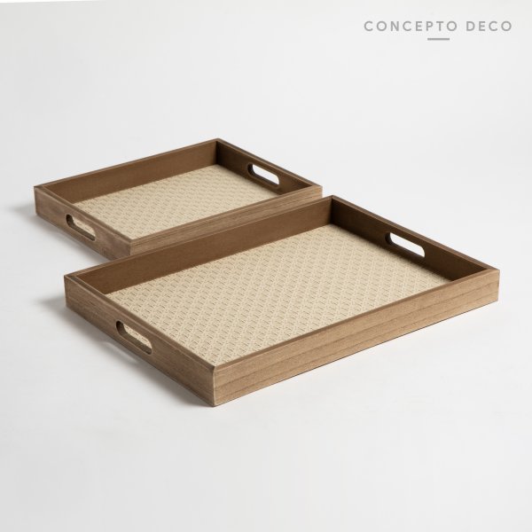 [165552] Bandeja X2 Simil Cuero G:40X30 C:30X24Cm