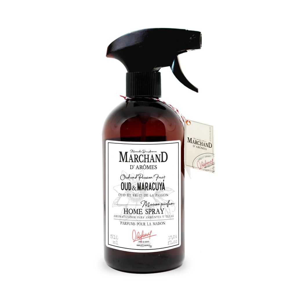 Maison Parfum | Oud & Maracuya Aromatizador para Ambientes & Textiles  - 510 ml. Marchand D´Aromes
