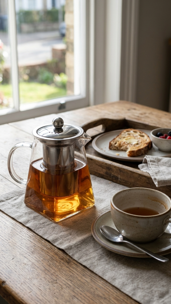 Tetera Cuadrada Con Infusor Vidrio 950 Ml