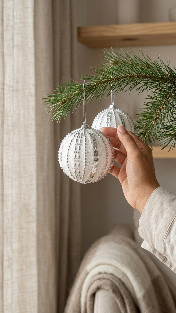 [277112] Set x 6 Esferas Navideñas 8 cm – Blanco