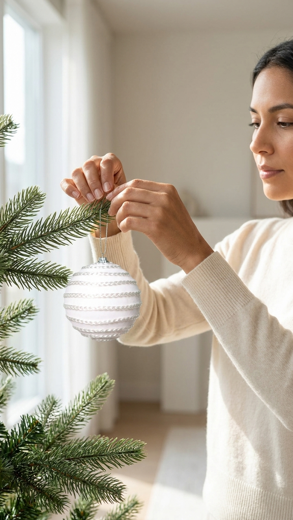 [277115] Set x 6 Esferas Navideñas 10 cm – Blanco
