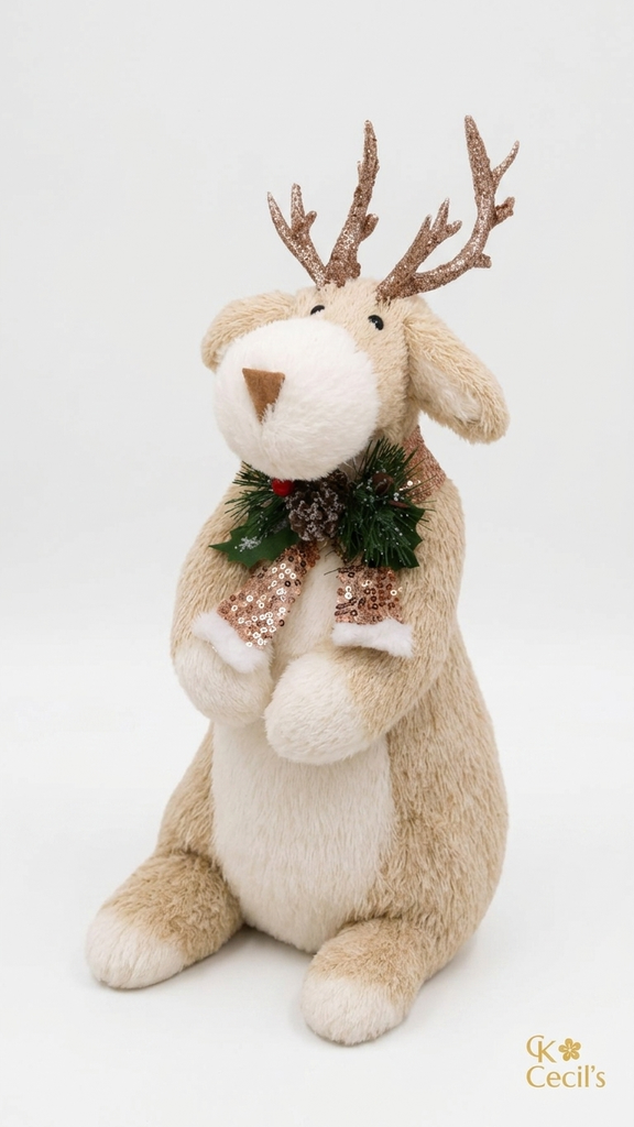 Figura Reno De Pie 17 x 38 cm – Beige