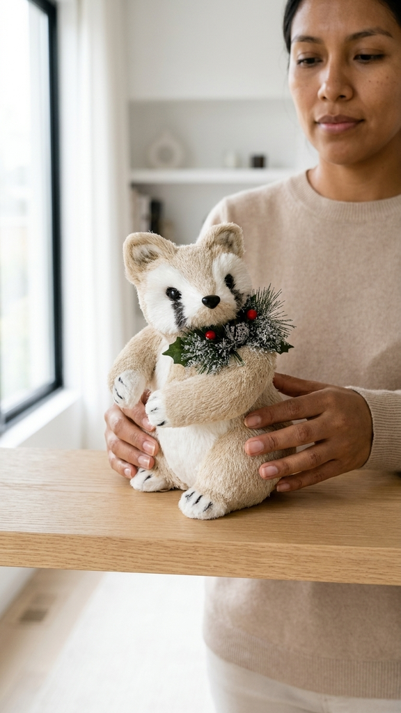 Figura Mapache De Pie 23 x 29 cm – Beige