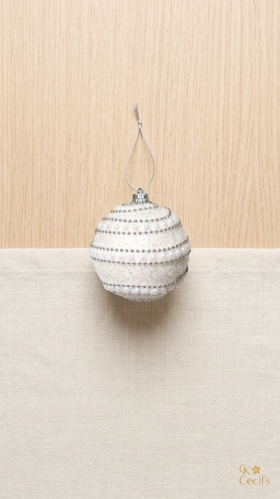 Set x 6 Esferas Navideñas 10 cm – Blanco