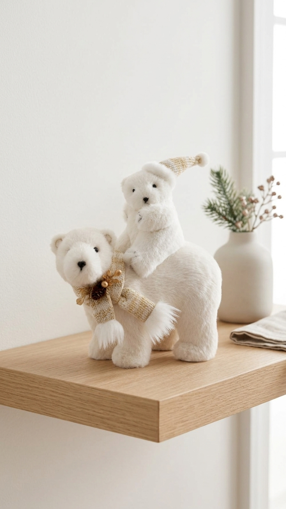 [277239] Figura Mamá Osa con Osito 32 cm – Blanco