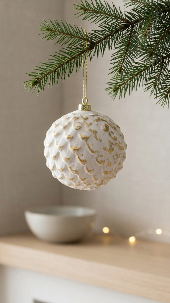 [277265] Set x 6 Esferas Navideñas 8 cm – Blanco / Dorado