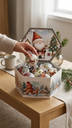 Caja x 14 Esferas Decoradas 7.5 cm (Motivo Papá Noel y Muñeco de Nieve) – Brillante y Esmerilado
