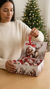 Caja x 6 Esferas Decoradas 9 cm (Motivo Papá Noel y Reno) – Brillante y Esmerilado