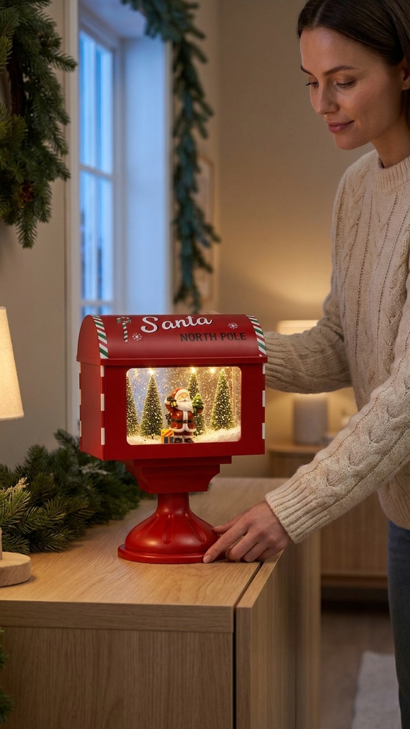 [277305] Buzón Navideño con Luz y Música USB 27 x 41 cm – Rojo