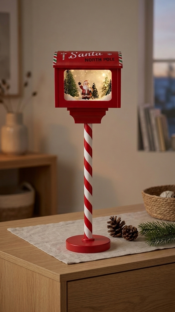 [277306] Buzón Navideño con Luz y Música USB 27 cm x 1.50 m – Rojo