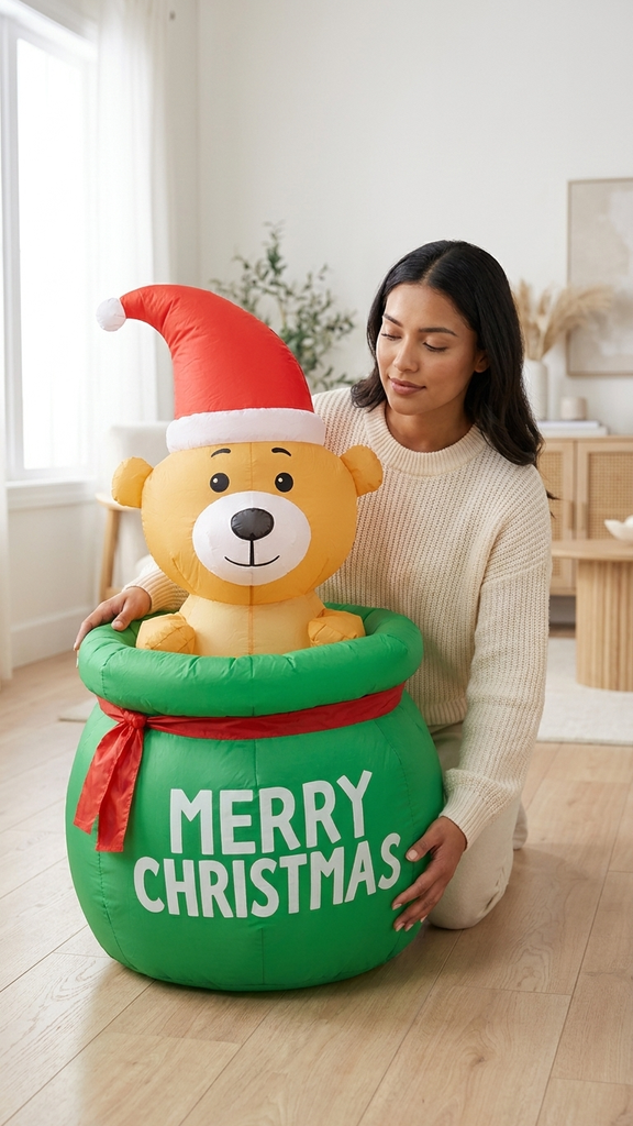 [277322] Oso Inflable Navideño con Luz 1.50 m