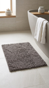 Alfombra Microfibra Pelo Largo 40 X 60 Cm Gris Claro