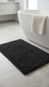 Alfombra Microfibra Pelo Largo 40 X 60 Cm Gris Oscuro