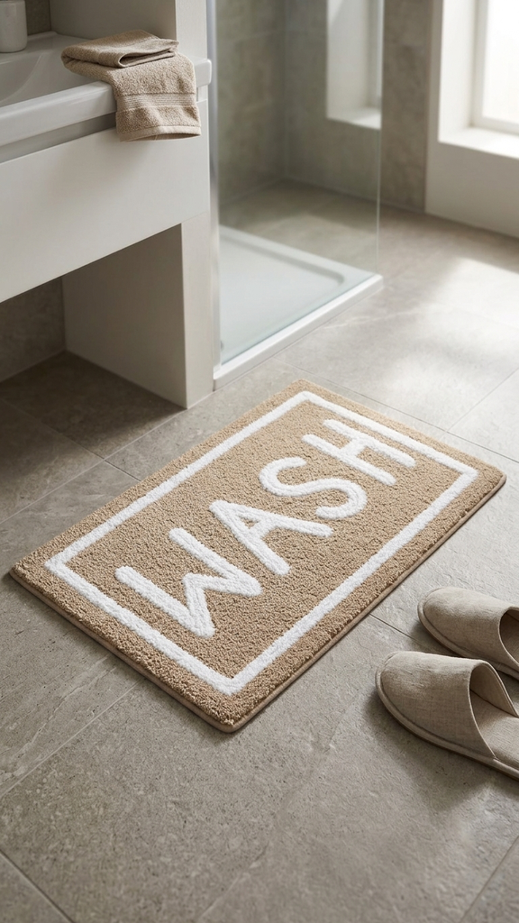 Alfombra De Baño 40 X 60 Cm "Wash" Beige