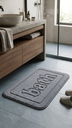 Alfombra De Baño "Bath" Gris Oscuro Memory Foam 40X60Cm Con Base Pvc Antideslizante
