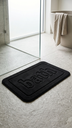 Alfombra De Baño "Bath" Negro Memory Foam 40X60Cm Con Base Pvc Antideslizante