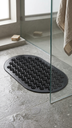Alfombra De Pvc 68 X 37,5 Cm Ovalada Círculos Masajeadores Negra