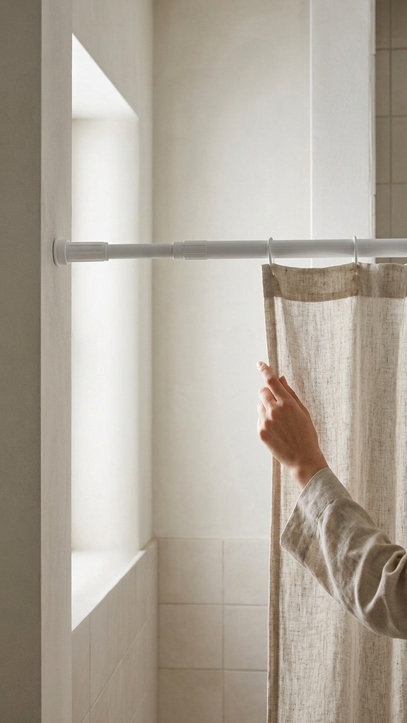 Barral Extensible 110 - 200 Cm De Hierro Blanco Con Soporte Redondo