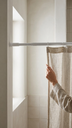 Barral Extensible 110 - 200 Cm De Hierro Blanco Con Soporte Redondo