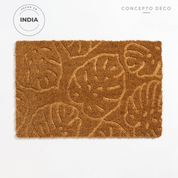 [165371] Felpudo India Coco Grabado Monstera 40X60Cm