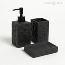 Set De Baño X3 Roca Cuadrado Negro