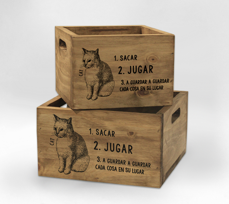 CAJA CUADRADA PETS CAT 26 X 26 x 14 CM