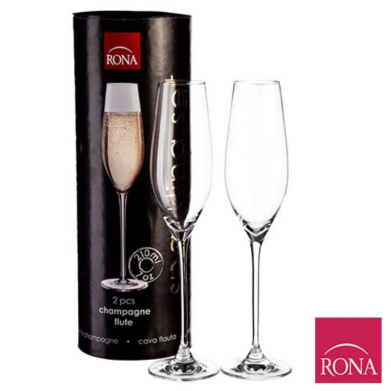 [1400061] Set X 2 Copas Flauta 210 Ml Sparking Rona