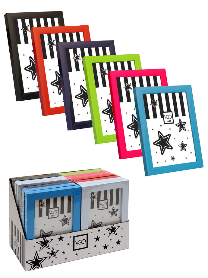 PORTARETRATO PLASTICO MARCO CHATO 10 X 15 COLORES- AMARILLO - AZUL - BLANCO - CLESTE - ROJO - ROSA PF-104.4