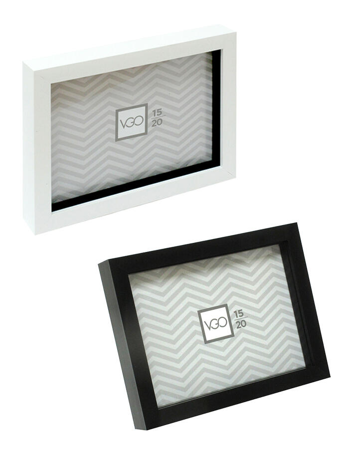 Portaretrato Plastico 15 X 21 Tipo Box Blanco/Negron 9068
