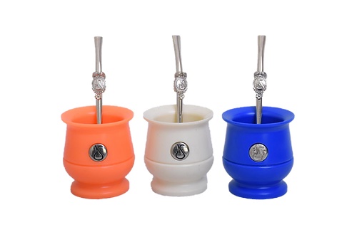 Mate Plastico Copita Con Bombilla Magica Negro