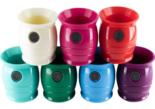 Mate Plastico Pleno Con Bombilla Dije Rojo