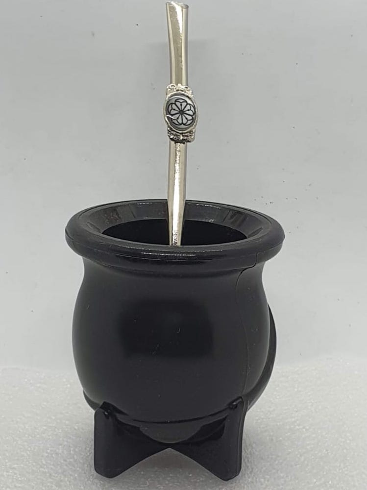 Mate Pastelito Con Bombilla Negro