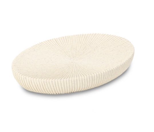 [1650779] Jabonera Pie Lineas Verticales Tiza  14X2Cm