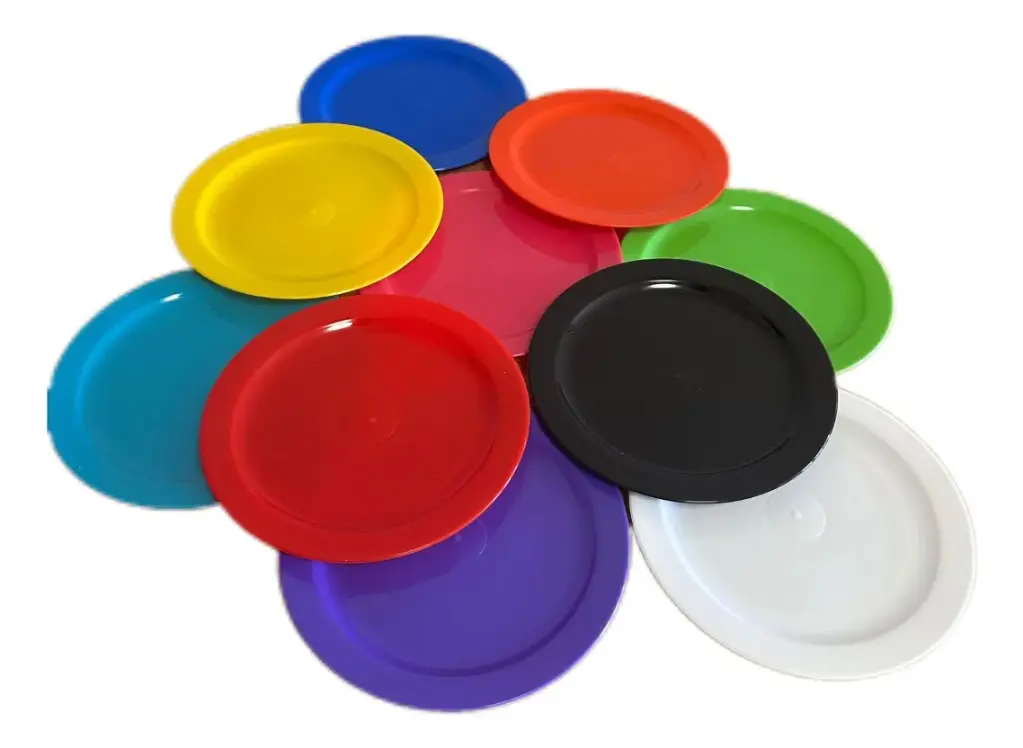 Plato Liso Plastico Colores Surtidos