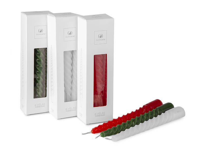 Vela Torneada 15 Cm X 6 Verde Iluminarte